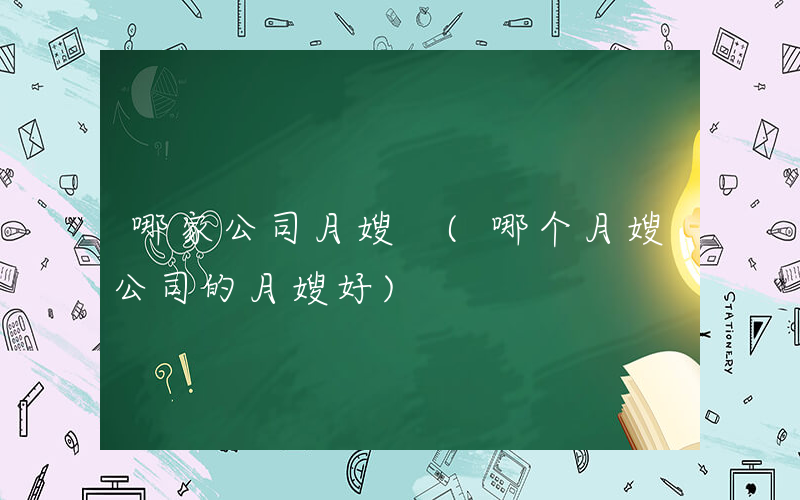 哪家公司月嫂 (哪个月嫂公司的月嫂好)